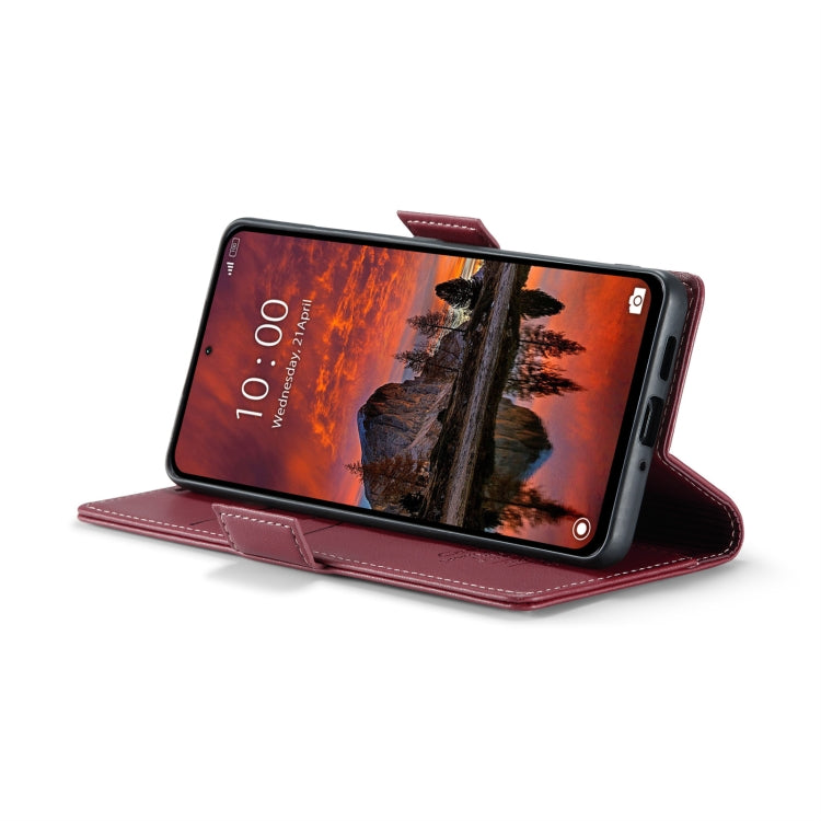 For Xiaomi Redmi Note 13 Pro 4G CaseMe 023 Butterfly Buckle Litchi Texture RFID Anti-theft Leather Phone Case(Wine Red) - Xiaomi Cases by CaseMe | Online Shopping UK | buy2fix