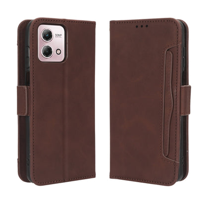 For Motorola Moto G Stylus 5G 2023 Skin Feel Calf Texture Card Slots Leather Phone Case(Brown) - Motorola Cases by buy2fix | Online Shopping UK | buy2fix