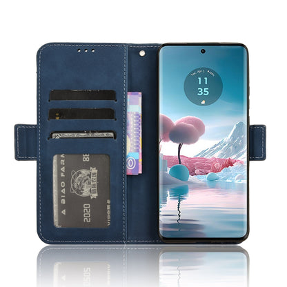 For Motorola Edge 40 Neo 5G Skin Feel Calf Texture Card Slots Leather Phone Case(Blue) - Motorola Cases by buy2fix | Online Shopping UK | buy2fix