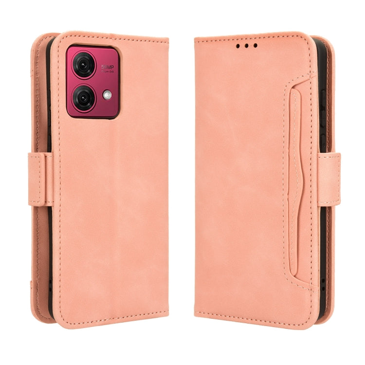 For Motorola Moto G84 5G Skin Feel Calf Texture Card Slots Leather Phone Case(Pink) - Motorola Cases by buy2fix | Online Shopping UK | buy2fix