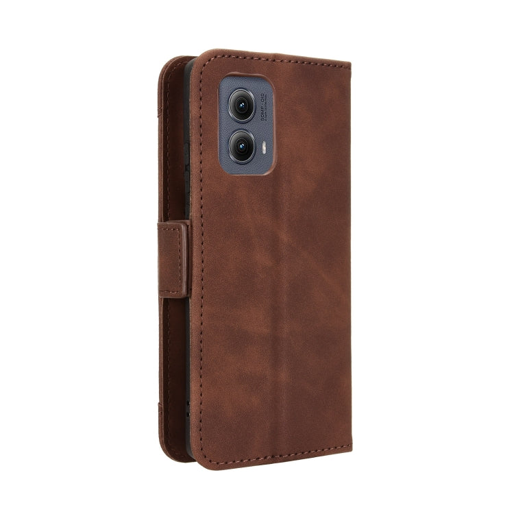 For Motorola Edge 2024 5G Skin Feel Calf Texture Card Slots Leather Phone Case(Brown) - Motorola Cases by buy2fix | Online Shopping UK | buy2fix