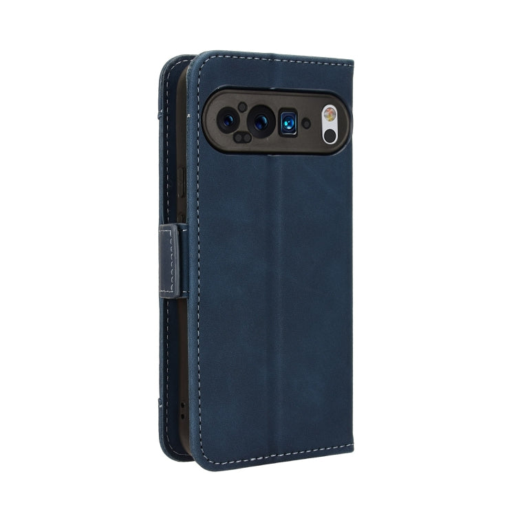 For Google Pixel 9 Pro Skin Feel Calf Texture Card Slots Leather Phone Case(Blue) - Google Cases by buy2fix | Online Shopping UK | buy2fix