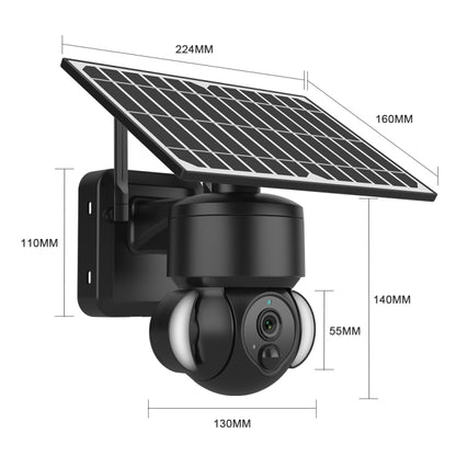 SHIWOJIA IP66 Waterproof 4G 3MP Solar Dome IP Camera, Two-way Audio & PIR Motion Detection & Night Vision, Version:US(Black) - Wireless Camera by buy2fix | Online Shopping UK | buy2fix