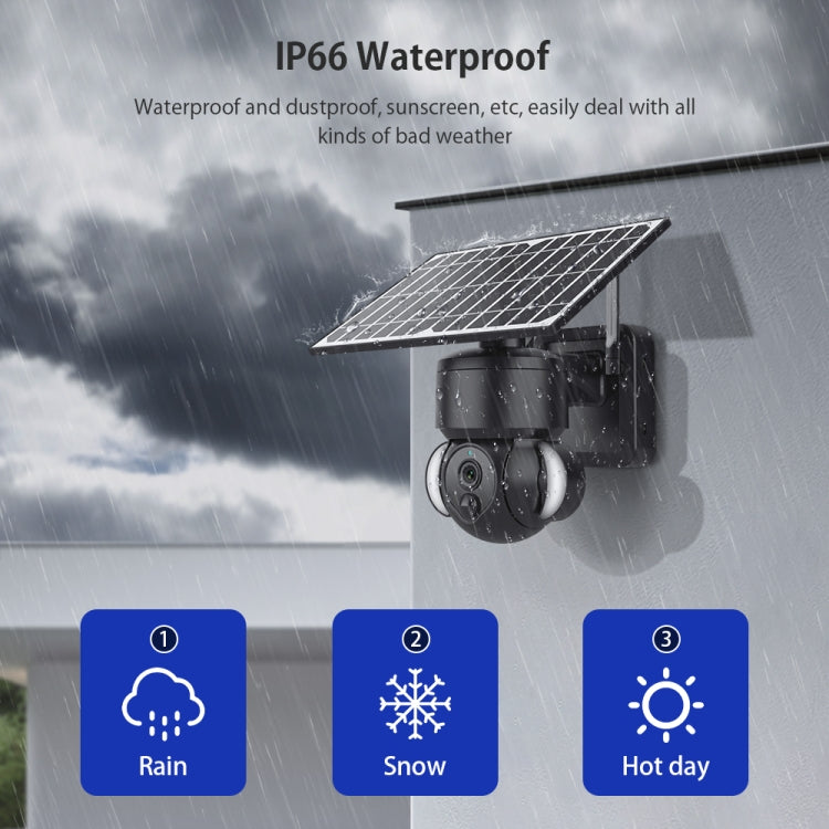 SHIWOJIA IP66 Waterproof 4G 3MP Solar Dome IP Camera, Two-way Audio & PIR Motion Detection & Night Vision, Version:US(Black) - Wireless Camera by buy2fix | Online Shopping UK | buy2fix