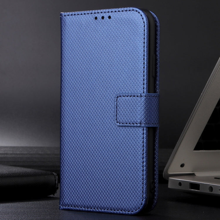 For Motorola Moto G Play 4G 2024 Diamond Texture Leather Phone Case(Blue) - Motorola Cases by buy2fix | Online Shopping UK | buy2fix