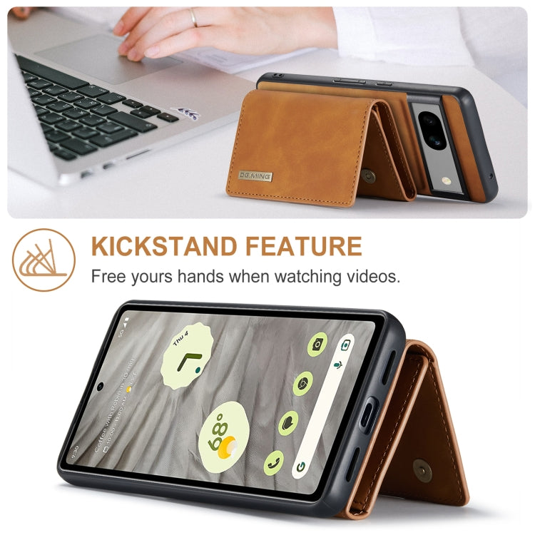 For Google Pixel 8A DG.MING M1 Series 3-Fold Multi Card Wallet + Magnetic Phone Case(Brown) - Google Cases by DG.MING | Online Shopping UK | buy2fix