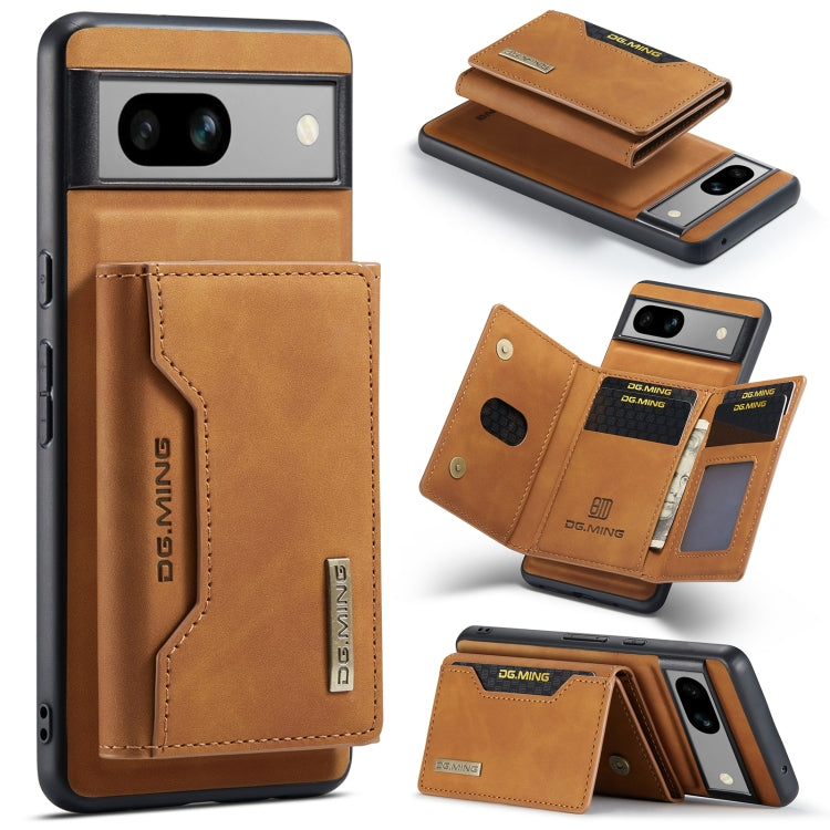 For Google Pixel 8A DG.MING M2 Series 3-Fold Multi Card Bag + Magnetic Phone Case(Brown) - Google Cases by DG.MING | Online Shopping UK | buy2fix