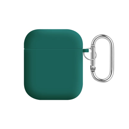 For AirPods 2 / 1 PC Lining Silicone Bluetooth Earphone Protective Case(Dark Green) - For AirPods 1/2 by buy2fix | Online Shopping UK | buy2fix