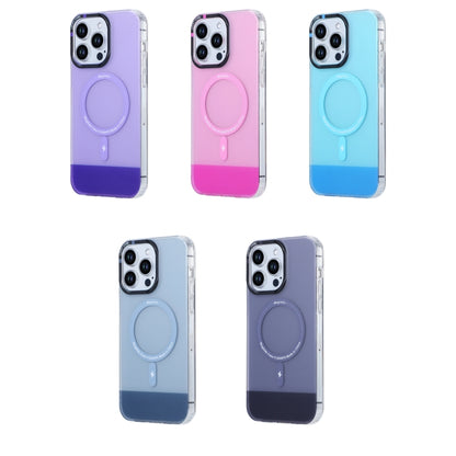 For iPhone 12 PC + TPU IMD MagSafe Magnetic Phone Case(Blue) - iPhone 12 / 12 Pro Cases by buy2fix | Online Shopping UK | buy2fix