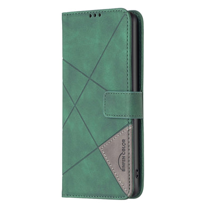 For Google Pixel 9 Pro Magnetic Buckle Rhombus Texture Leather Phone Case(Green) - Google Cases by buy2fix | Online Shopping UK | buy2fix