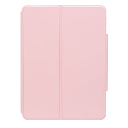 For iPad 10th Gen 10.9 2022 F10B-A 360 Rotation Acrylic Transparent Bluetooth Keyboard Leather Case With Touch Control(Pink) - Universal by buy2fix | Online Shopping UK | buy2fix