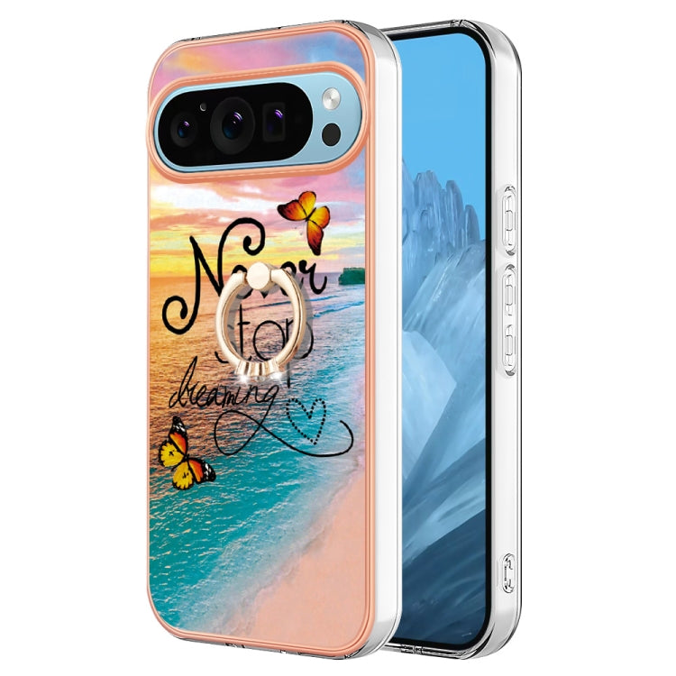 For Google Pixel 9 / 9 Pro Electroplating IMD TPU Phone Case with Ring(Dream Butterfly) - Google Cases by buy2fix | Online Shopping UK | buy2fix