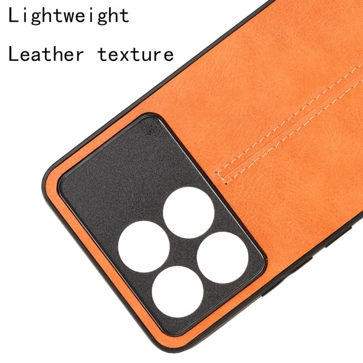 For Xiaomi Redmi K70 / K70 Pro Sewing Cow Pattern Skin PC + PU + TPU Phone Case(Orange) - K70 Pro Cases by buy2fix | Online Shopping UK | buy2fix