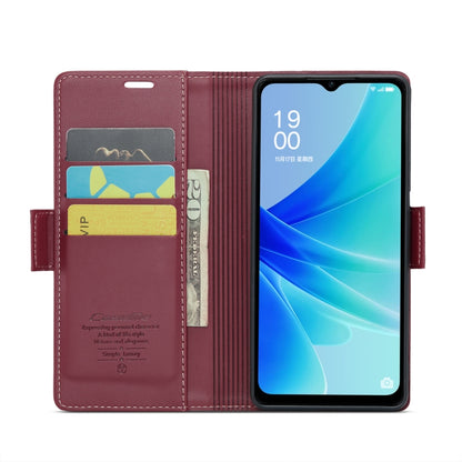 For OPPO A57 4G Global/A57s 4G Global CaseMe 023 Butterfly Buckle Litchi Texture RFID Anti-theft Leather Phone Case(Wine Red) - OPPO Cases by CaseMe | Online Shopping UK | buy2fix