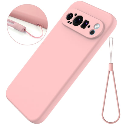 For Google Pixel 9 Pro XL Pure Color Liquid Silicone Shockproof Phone Case(Pink) - Google Cases by buy2fix | Online Shopping UK | buy2fix