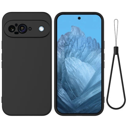 For Google Pixel 9 Pure Color Liquid Silicone Shockproof Phone Case(Black) - Google Cases by buy2fix | Online Shopping UK | buy2fix