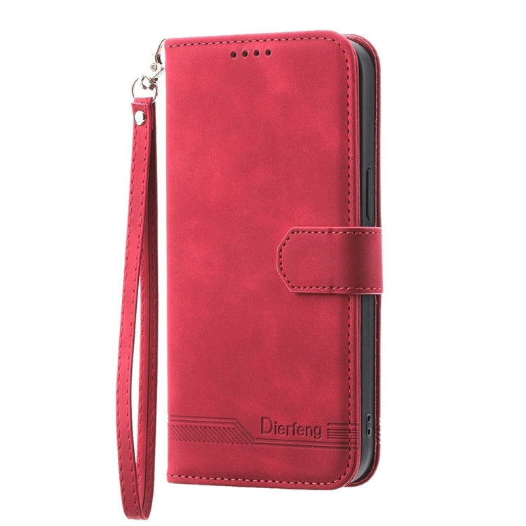 For Xiaomi 14 Pro Dierfeng Dream Line TPU + PU Leather Phone Case(Red) - 14 Pro Cases by buy2fix | Online Shopping UK | buy2fix