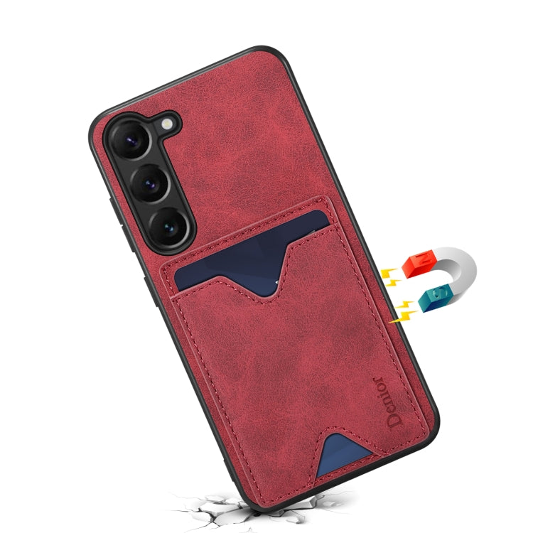 For Samsung Galaxy S24 5G Denior PU Back Cover Card Slot Holder Phone Case(Red) - Galaxy S24 5G Cases by Denior | Online Shopping UK | buy2fix