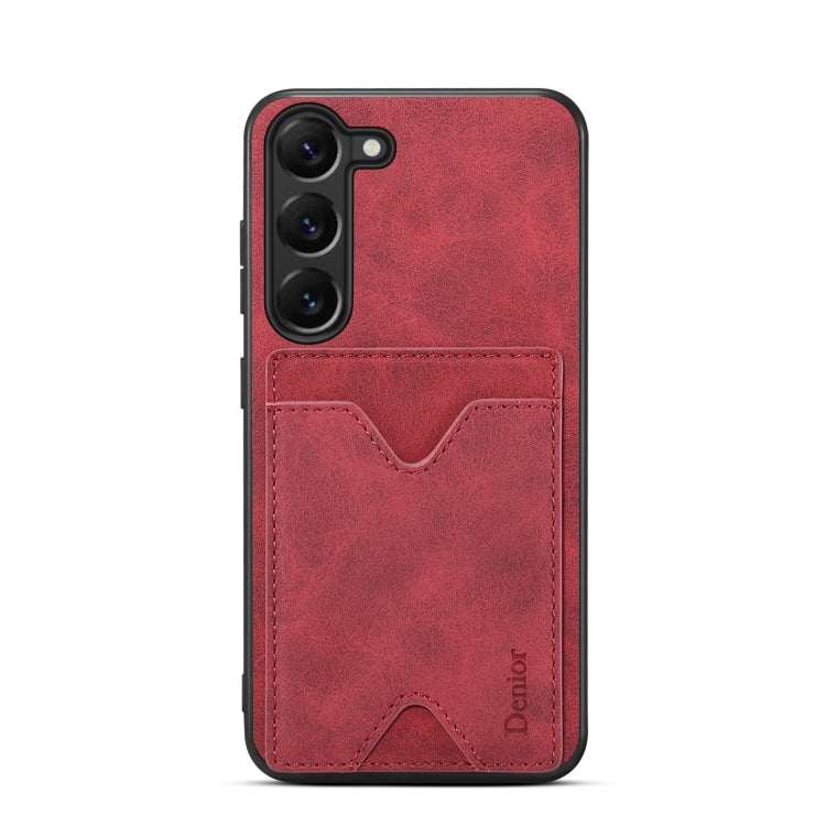 For Samsung Galaxy S24+ 5G Denior PU Back Cover Card Slot Holder Phone Case(Red) - Galaxy S24+ 5G Cases by Denior | Online Shopping UK | buy2fix