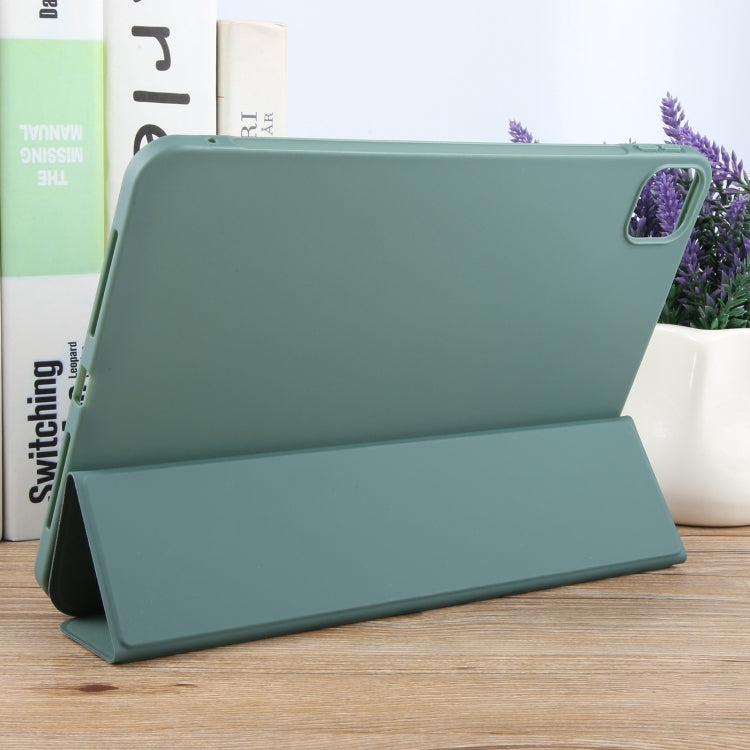 For iPad Air 11 2024 GEBEI 3-folding Holder Shockproof Flip Leather Tablet Case(Dark Green) - iPad Air 11 2024 Cases by GEBEI | Online Shopping UK | buy2fix