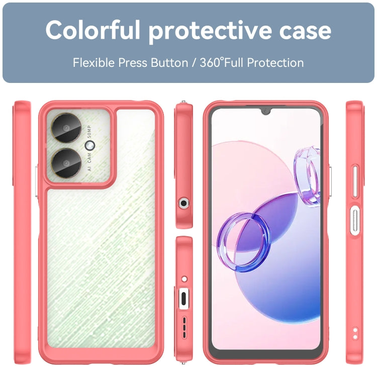 For Xiaomi Redmi 13R 5G Colorful Series Acrylic Hybrid TPU Phone Case(Red) - 13R Cases by buy2fix | Online Shopping UK | buy2fix