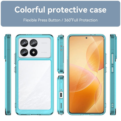 For Xiaomi Redmi K70 Colorful Series Acrylic Hybrid TPU Phone Case(Transparent Blue) - K70 Cases by buy2fix | Online Shopping UK | buy2fix