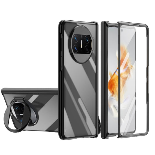 For Huawei Mate X3 Integrated Electroplating PC Folding Phone Case with Hinge(Black) - Huawei Cases by buy2fix | Online Shopping UK | buy2fix