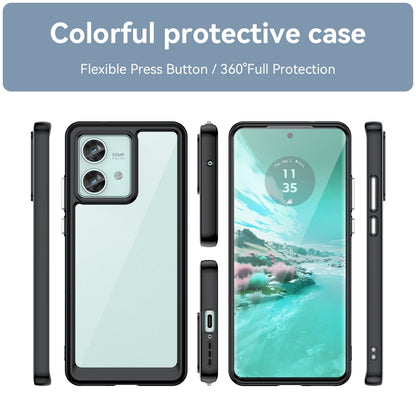 For Motorola Edge 40 Neo Colorful Series Acrylic Hybrid TPU Phone Case(Black) - Motorola Cases by buy2fix | Online Shopping UK | buy2fix