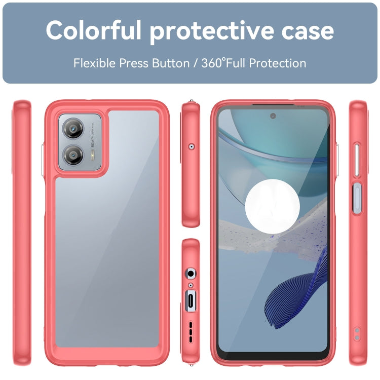 For Motorola Moto G53 5G Colorful Series Acrylic Hybrid TPU Phone Case(Red) - Motorola Cases by buy2fix | Online Shopping UK | buy2fix