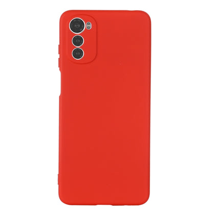 For Motorola Moto E32 4G Pure Color Liquid Silicone Shockproof Phone Case(Red) - Motorola Cases by buy2fix | Online Shopping UK | buy2fix