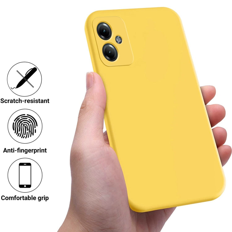 For Motorola Moto G54 Power Pure Color Liquid Silicone Shockproof Phone Case(Yellow) - Motorola Cases by buy2fix | Online Shopping UK | buy2fix