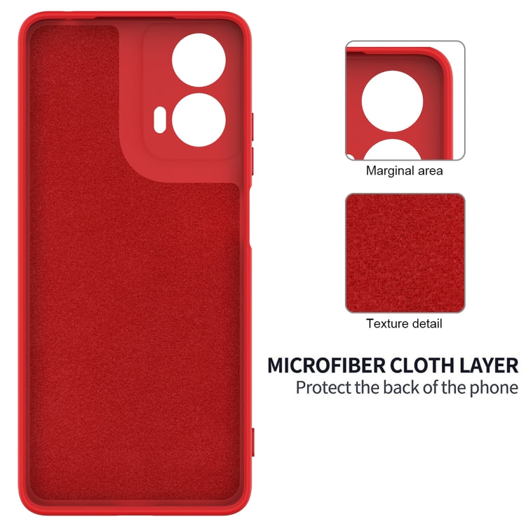 For Motorola Moto G04 / G24 Pure Color Liquid Silicone Shockproof Phone Case(Red) - Motorola Cases by buy2fix | Online Shopping UK | buy2fix