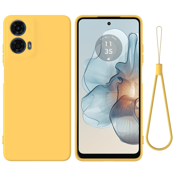 For Motorola Moto G24 Power Pure Color Liquid Silicone Shockproof Phone Case(Yellow) - Motorola Cases by buy2fix | Online Shopping UK | buy2fix