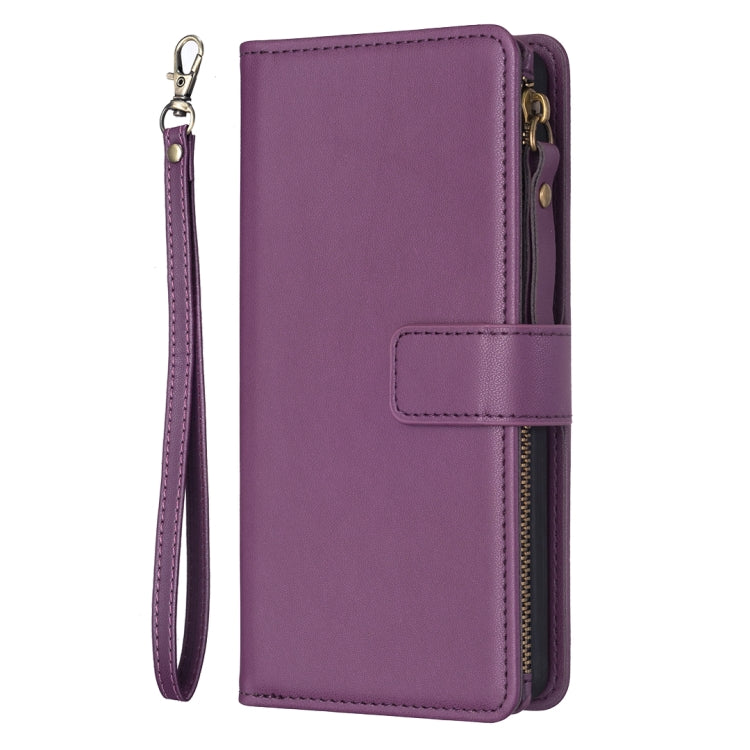 For Google Pixel 7 9 Card Slots Zipper Wallet Leather Flip Phone Case(Dark Purple) - Google Cases by buy2fix | Online Shopping UK | buy2fix