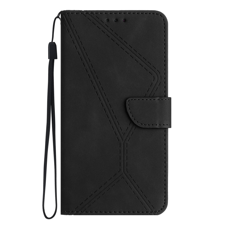 For iPhone SE 2024 Stitching Embossed Leather Phone Case(Black) - More iPhone Cases by buy2fix | Online Shopping UK | buy2fix