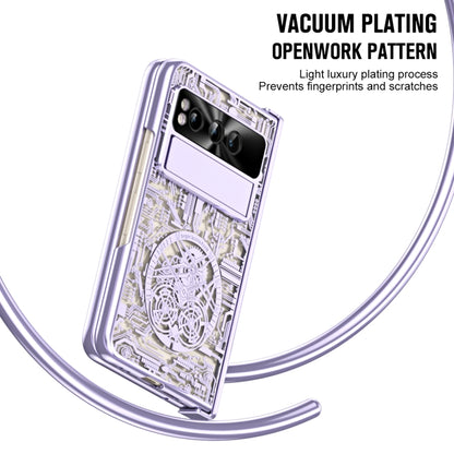 For Google Pixel Fold Mechanical Legend Integrated Electroplating All-inclusive Phone Case(Purple) - Google Cases by buy2fix | Online Shopping UK | buy2fix