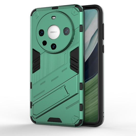 For Huawei Mate 60 Pro Punk Armor 2 in 1 PC + TPU Phone Case with Holder(Green) - Huawei Cases by buy2fix | Online Shopping UK | buy2fix