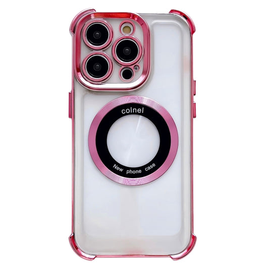 For iPhone 12 Pro 6D Electroplating Armor Magsafe Phone Case(Pink) - iPhone 12 / 12 Pro Cases by buy2fix | Online Shopping UK | buy2fix