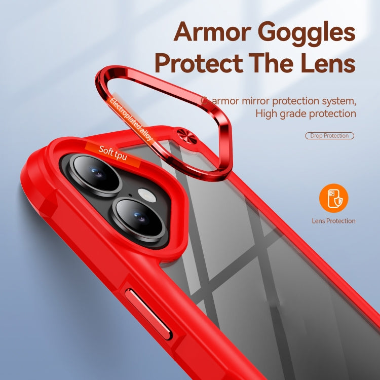 For iPhone 16 Plus TPU + PC Lens Protection Phone Case(Red) - iPhone 16 Plus Cases by buy2fix | Online Shopping UK | buy2fix