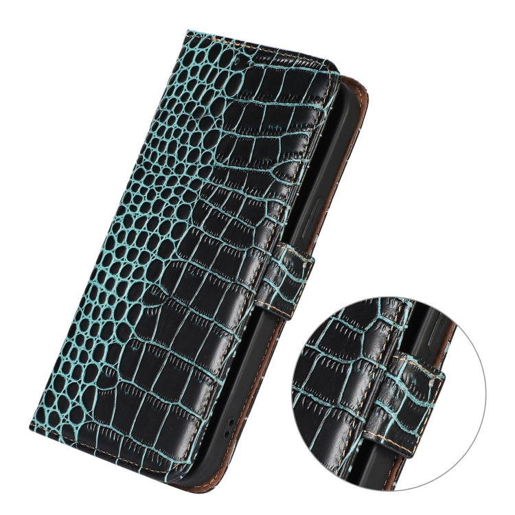 For iPhone 16 Pro Crocodile Top Layer Cowhide Leather Phone Case(Green) - iPhone 16 Pro Cases by buy2fix | Online Shopping UK | buy2fix