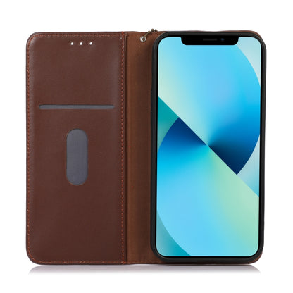 For iPhone 16 KHAZNEH Nappa Top Layer Cowhide Leather Phone Case(Brown) - iPhone 16 Cases by buy2fix | Online Shopping UK | buy2fix