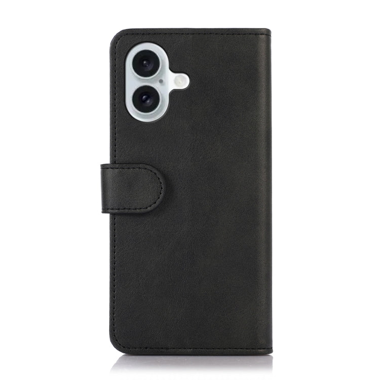 For iPhone 16 Cow Texture Leather Phone Case(Black) - iPhone 16 Cases by buy2fix | Online Shopping UK | buy2fix