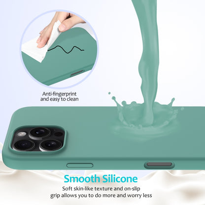 For iPhone 16 Pro Max Solid Color Silicone Phone Case(Pine Needle Green) - More iPhone Cases by buy2fix | Online Shopping UK | buy2fix