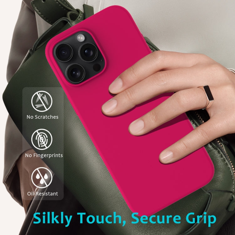 For iPhone 16 Pro Solid Color Silicone Phone Case(Rose Red) - More iPhone Cases by buy2fix | Online Shopping UK | buy2fix