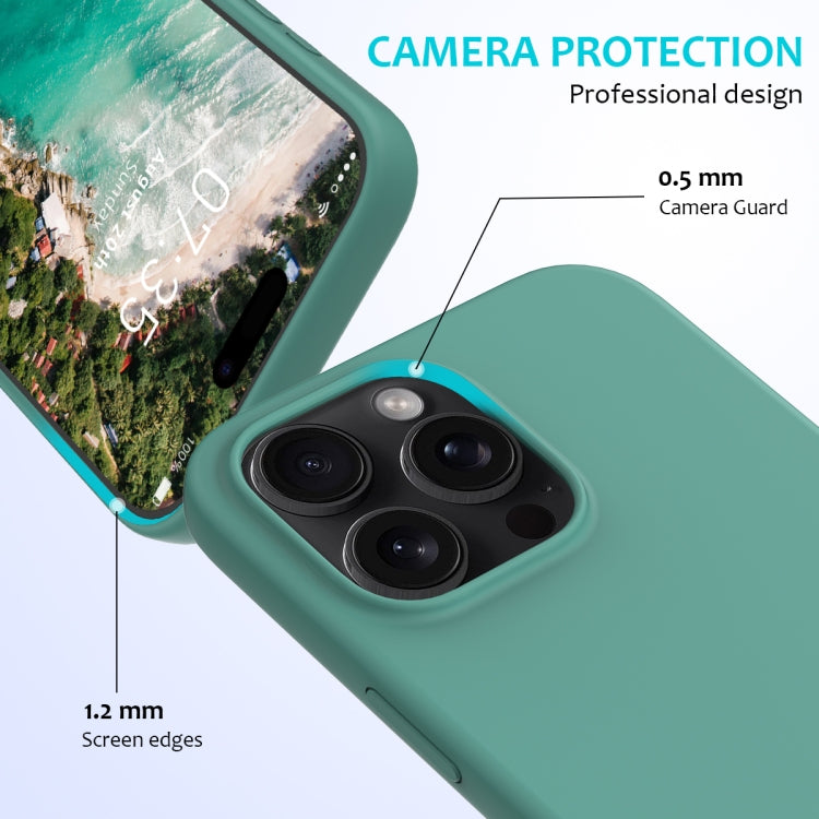 For iPhone 16 Pro Solid Color Silicone Phone Case(Pine Needle Green) - More iPhone Cases by buy2fix | Online Shopping UK | buy2fix