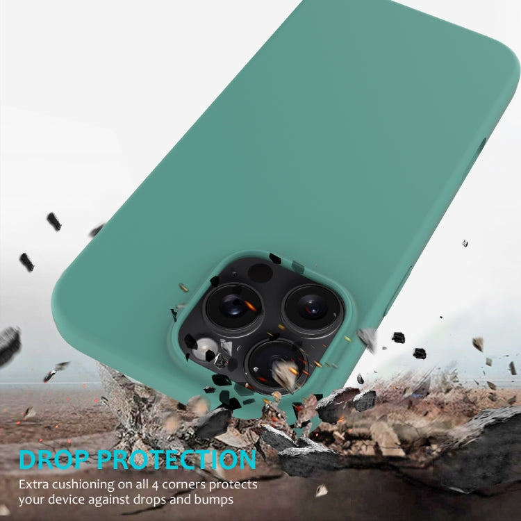 For iPhone 16 Pro Solid Color Silicone Phone Case(Pine Needle Green) - More iPhone Cases by buy2fix | Online Shopping UK | buy2fix