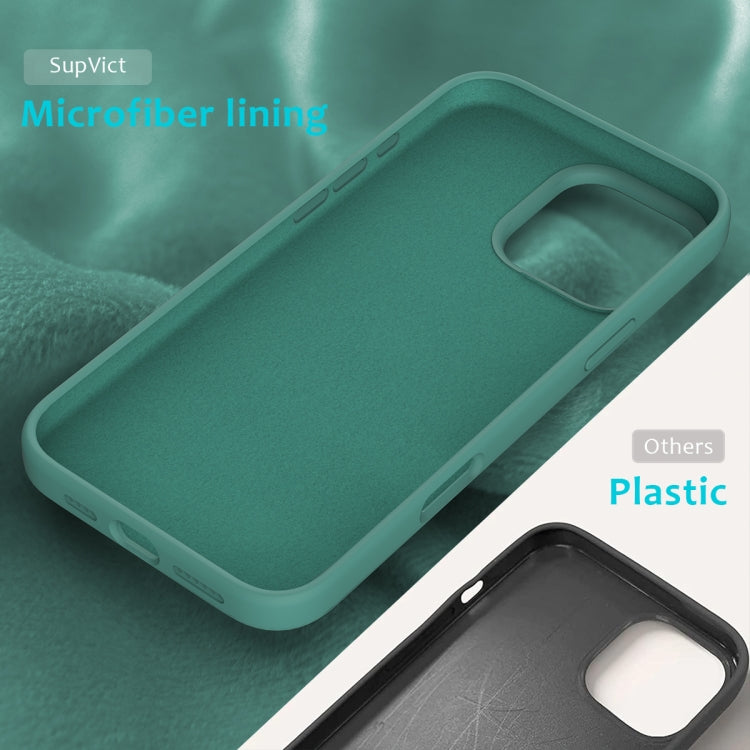 For iPhone 16 Pro Solid Color Silicone Phone Case(Pine Needle Green) - More iPhone Cases by buy2fix | Online Shopping UK | buy2fix