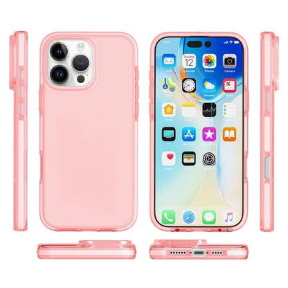 For iPhone 16 Pro Two-color Shockproof High Transparency TPU Phone Case(Pink) - iPhone 16 Pro Cases by buy2fix | Online Shopping UK | buy2fix