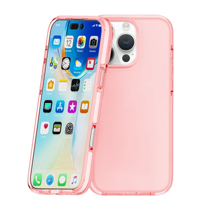 For iPhone 16 Pro Two-color Shockproof High Transparency TPU Phone Case(Pink) - iPhone 16 Pro Cases by buy2fix | Online Shopping UK | buy2fix