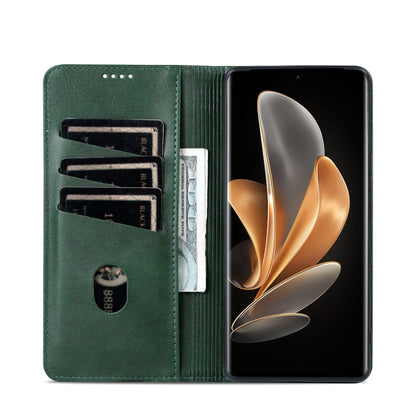 For Xiaomi 14 Ultra AZNS Magnetic Calf Texture Flip Leather Phone Case(Dark Green) - 14 Ultra Cases by AZNS | Online Shopping UK | buy2fix